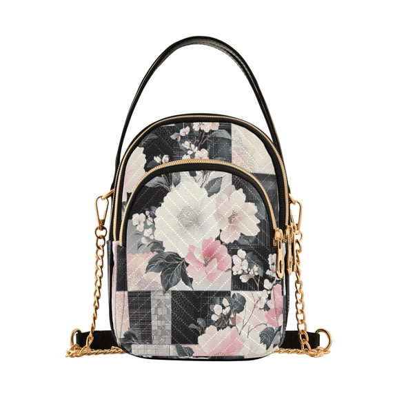 DIXRUYEE Cross Body Fashion Shoulder Waist Purse Bags Chic Floral Patchwork Pocket Handbags