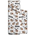thumbnail image 2 of Bulldog and Dog Paw Print White Pattern Teens Toddler Nap Mat with Pillow, Sleeping Mat Bag for Preschool Daycare 59"x22", 2 of 6
