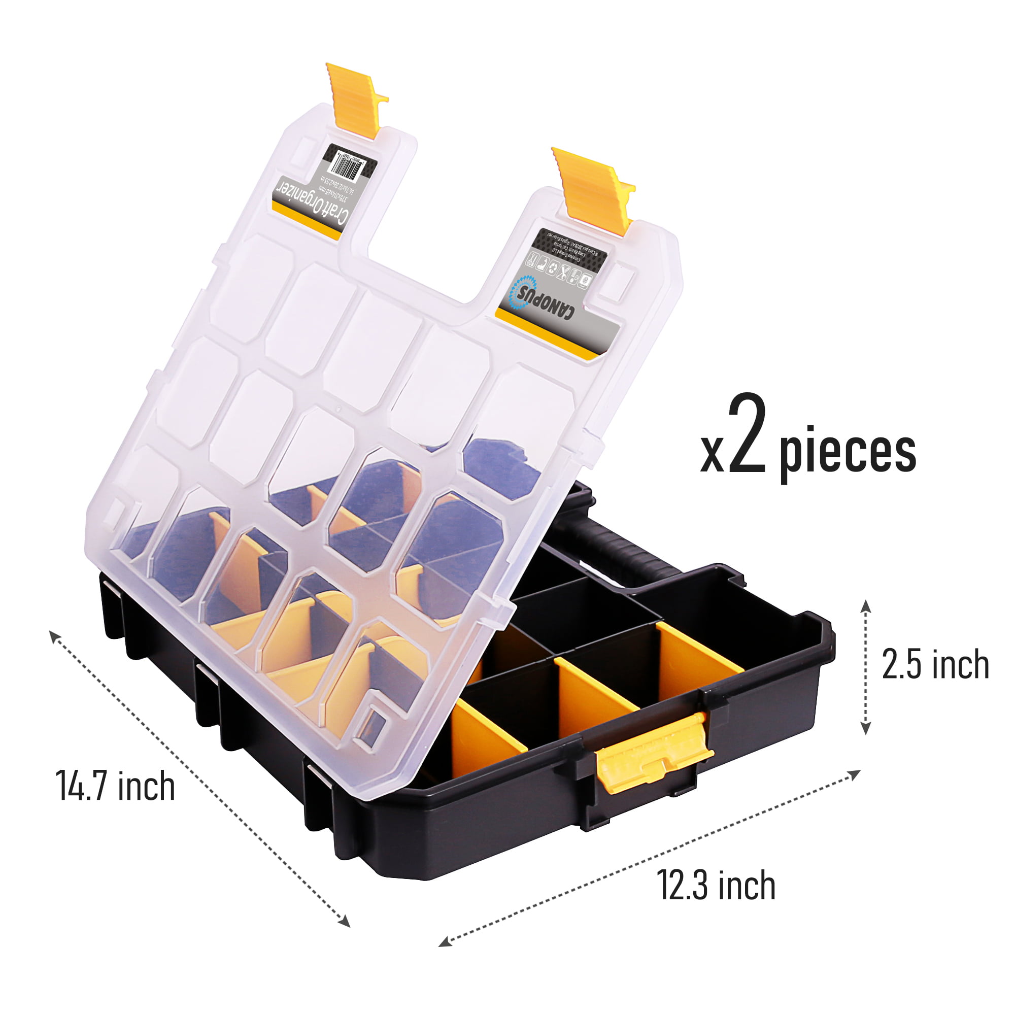 YIZUNNU 4 Pcs/Set Toolbox Organizers PP Hardware & Parts Organizers  Compartment Small Parts Organizer Box Craft Carry Case Tool Box for Screws  Nails