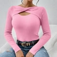 thumbnail image 4 of JYnXIANTI Sweaters for Women Trendy Casual Slim Ribbed Knit Tops Soft Long Sleeve Fall Clothes Fashion Outfits, 4 of 7