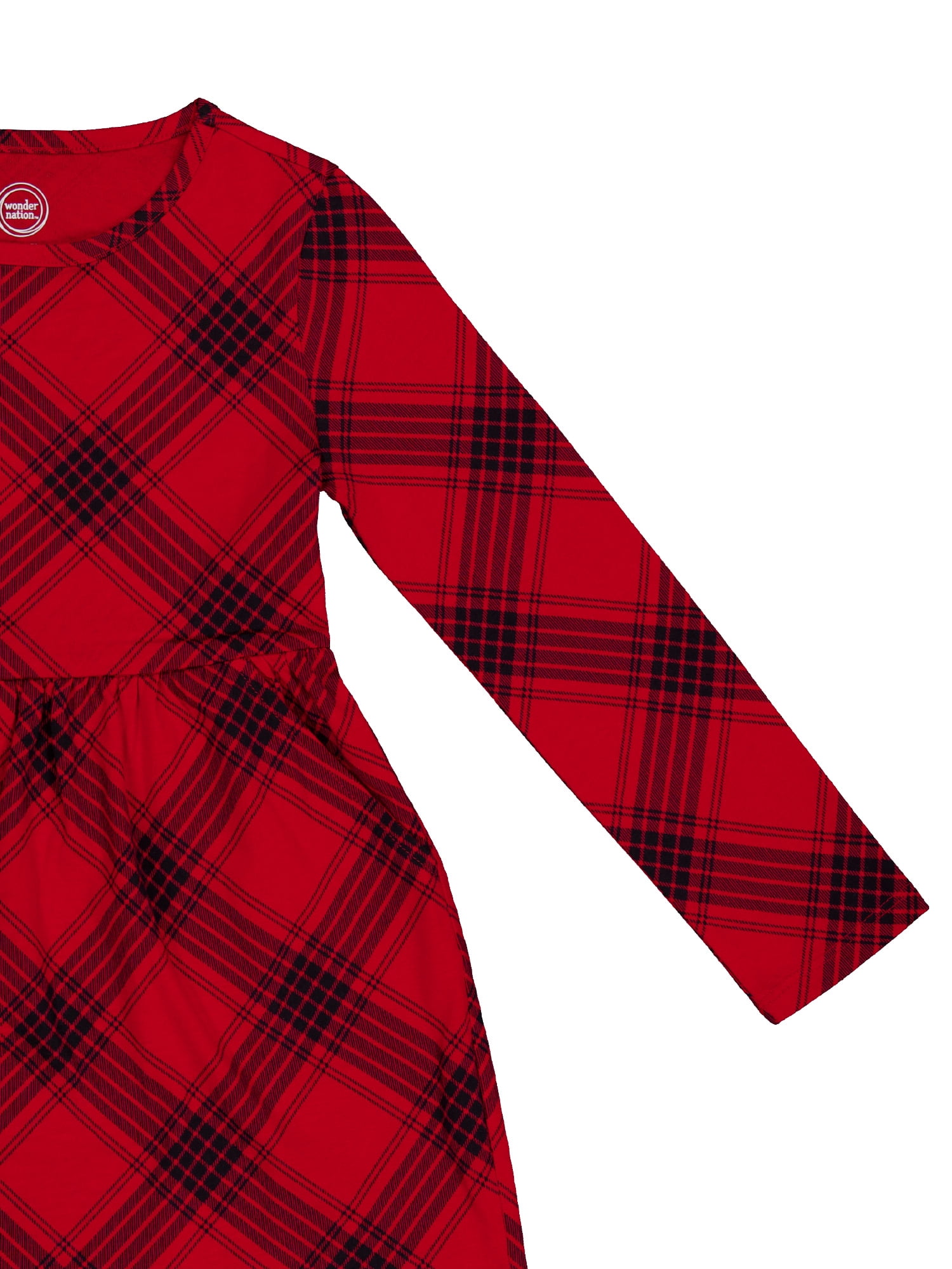 Wonder Nation Girls Long Sleeve Play Dress, Sizes 4-18 & Plus