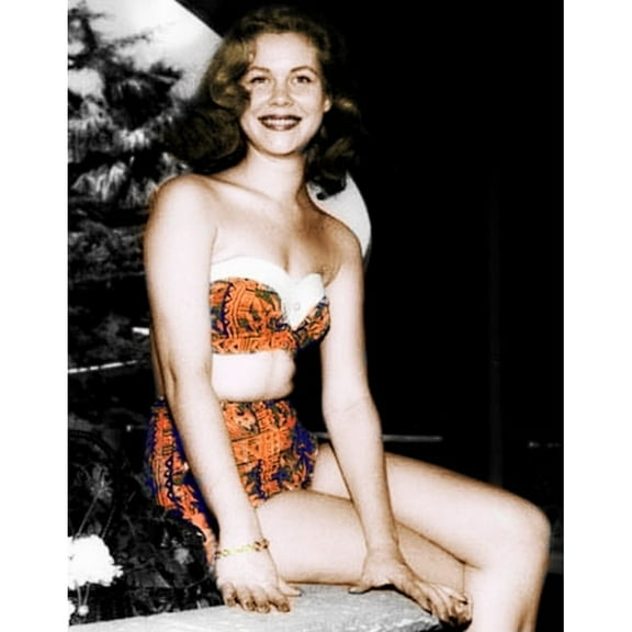Elizabeth Montgomery - Orange and Blue SwimSuit Photo Print (8 x 10)