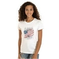 thumbnail image 3 of United States Flag Patriotic American Womens Slim Fit Graphic Tee Brisco Brands X, 3 of 6