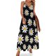 thumbnail image 1 of Vestido de fiesta sin mangas con estampado floral retro de margaritas de primavera en negro, vestidos de mujer, 1 of 7