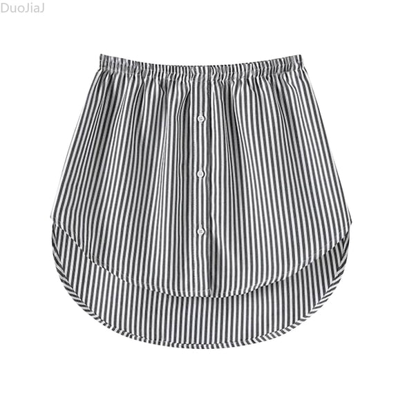 DuoJiaJ Shirt Extender for Women Adjustable Layering Shirt Half Length Skirt Black L