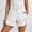 White, variant on JUSLIO Women's Shorts,Elastic Waist with Pockets High Waist Mid-Length Shorts,Ruffle,Black,Size L