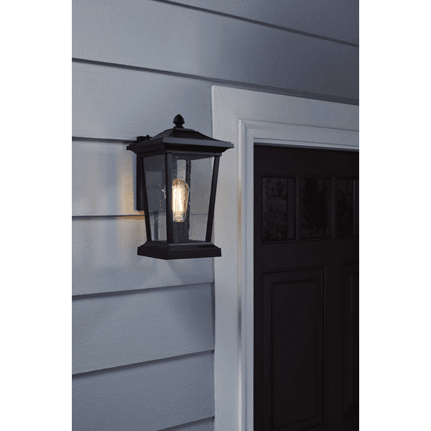 Better Homes and Gardens Seeded Glass Outdoor Wall Mount Lantern Light ...