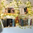 thumbnail image 2 of Artificial Ivy Garland Fake Green Leaf String Lights, Solar Powered Vine Hanging Garland with Warm White String Light, Fairy Hanging for Home Kitchen Garden Office Party Wedding Wall Décor-2M 20LED, 2 of 14