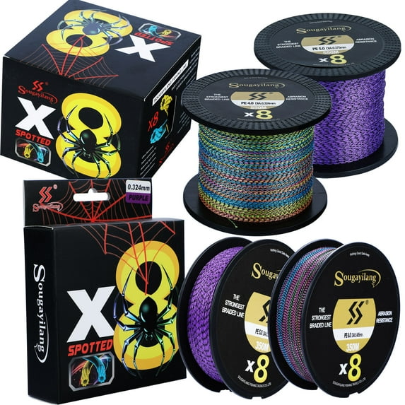 Sougayilang 8 Strands Spotted Braided Fishing Line 150M-550M 17-97LB Multifilament Fishing Line