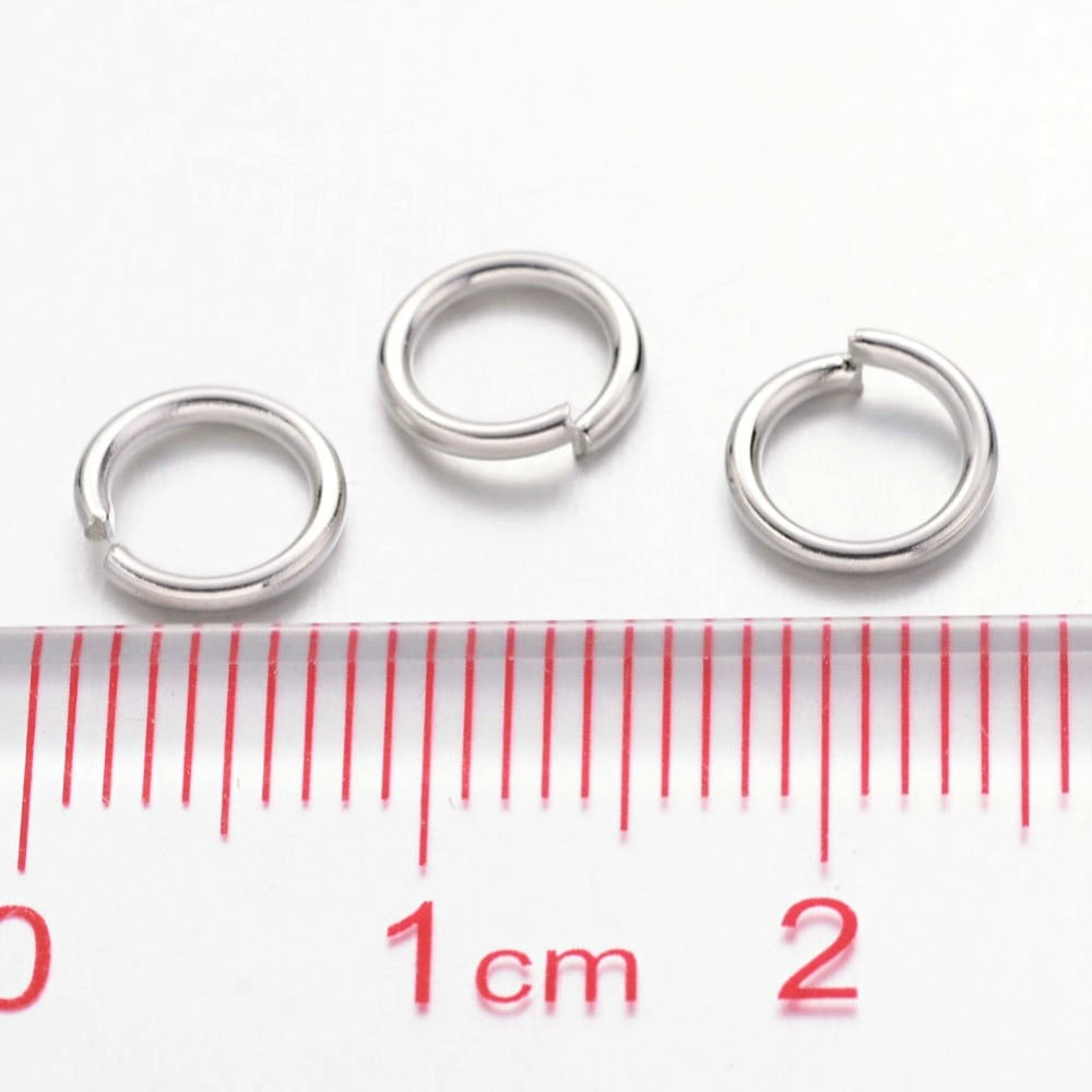 500 g Jump Rings Open Jump Rings Brass Cadmium Free Nickel Free Lead Free Platinum 7x1mm 18 Gauge Inner Diameter: 5mm 4000pcs/500g