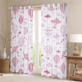 thumbnail image 2 of Homewish Cartoon Aicrafts Airplanes Blackout Curtains Set of 2 (52x84 Each),Coluds Stars Pattern Window Curtains,Pink White Curtains and Drapes For Boys Kids,Ultra Soft Home Decor, 2 of 6