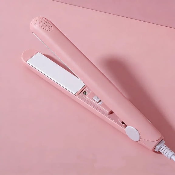 Mini Ceramic Hair Straightener & Curler – Thermostatic 2-in-1 Flat Iron for Curly & Straight Styling – Portable Travel Hair Tool