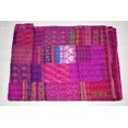thumbnail image 3 of Marusthali Indian Silk Patchwork Kantha Quilts Handmade Twin Quilt Indian Silk Sari Kantha Quilted Quilt Cover Old Bohemian Vintage Patola Quilt, 3 of 6