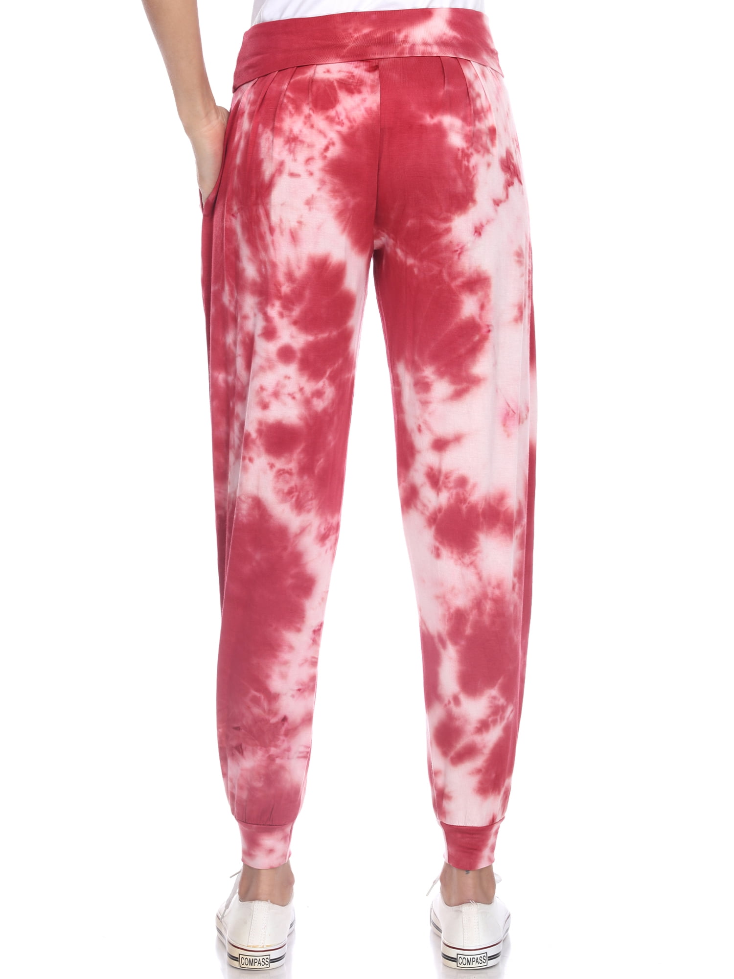 White Mark Women's Tie Dye Harem Pants