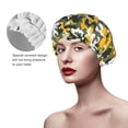 thumbnail image 5 of Yellow Green Camouflage Shower Cap, Reusable Bath Hair Hat for all Hair Lengths Hair Cover with Elastic Band Double Waterproof Layers Bathing Hat, 5 of 5