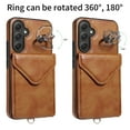 thumbnail image 3 of Allytech Galaxy A54 5G Case Wallet with Cards Holder & Detachable Shoulder Strap, Ring Holder Kickstand Vintage PU Leather Shockproof Wallet Case Cover for Samsung Galaxy A54 5G - Brown, 3 of 14