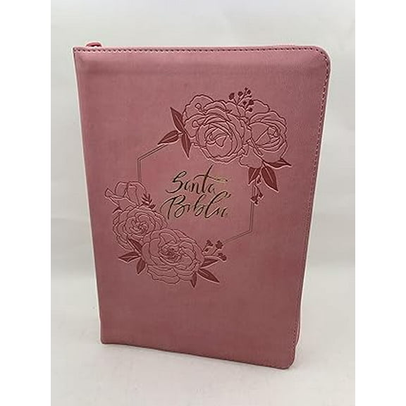 BIBLIA PARA MUJER LETRA GRANDE 12 PUNTOS REINA VALERA 1960 MANUAL CIERRE ROSA SIMILPIEL CON INDICE