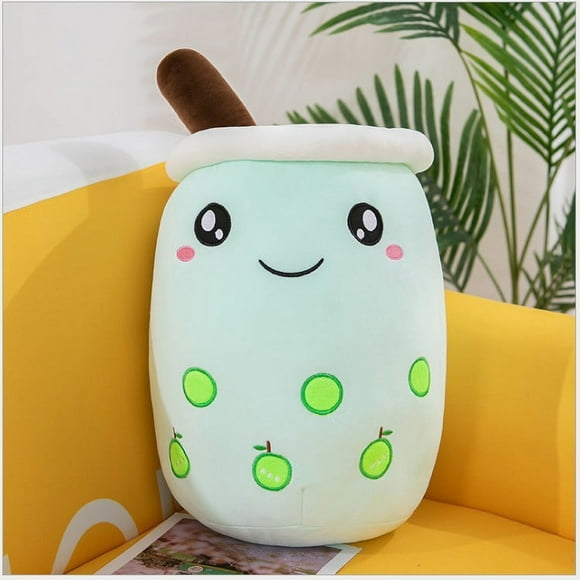 Artificial fruit milk tea cup throw pillow green fruit round eyes Best Gifts for Kids Children