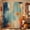 Blue, variant on Blue Teal Orange Shower Curtain Set - Standard 72" x 72" Washable Bathtub Curtain with 12 Hooks, Retro Abstract Gradient Mottled Art Waterproof Fabric Stall Shower Curtains for Bathroom Décor