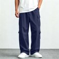 thumbnail image 5 of Sentuca Boys Cargo Pants Baggy Elastic Waist Hiking Pant with Pockets Wide Leg Casual Fashion Sports Kids Trousers Size 7-8Y, Navy, 5 of 8