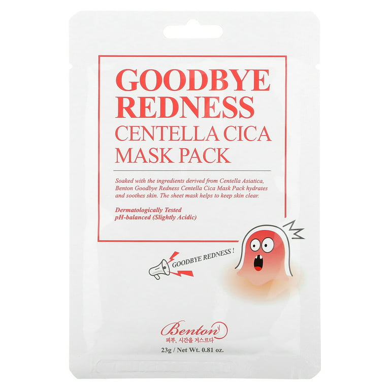 Benton Goodbye Redness Centella Mask Pack, 10 Masks