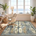 thumbnail image 3 of Design&I 9'x12' Washable Area Rug Surf Surfboard Distressed Plank Border Print Stripe Nautical for Master Suite, Under Bed, Sleek Flatweave Pet Friendly, 3 of 7