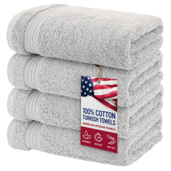 Toalla de mano American Veteran Towel, 100% algodón, juego de 4