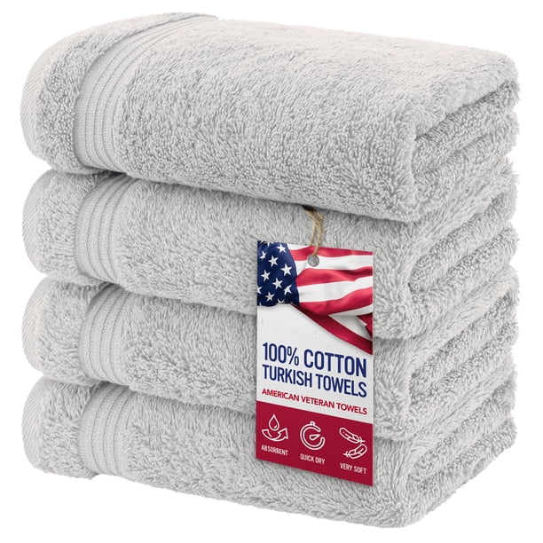 Toalla de mano American Veteran Towel, 100% algodón, juego de 4