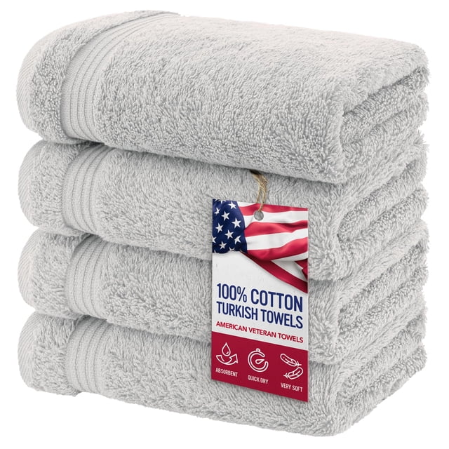 Toalla de mano American Veteran Towel, 100% algodón, juego de 4
