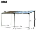 thumbnail image 2 of 10 x 14 FT Wall-Mounted Gazebo, Patio Cover Lean-to Awning  Pergola with Powder-Coated Iron Frame and with PC Roof Panels, Large Outdoor Patio Awnings for Garden, Decks, Backyard, Gray, 2 of 9