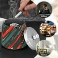 thumbnail image 4 of Yayeee Ashtray with Lid for Cigarette Smokeless Stainless Steel Home Ash Holder, Green Stars Abstract, 4 of 7