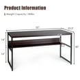 thumbnail image 2 of Patiojoy 55" Industrial Computer Desk Contemporary Writing Table with Storage Shelf Coffee, 2 of 5