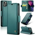 thumbnail image 1 of Nalacover Wallet Case for iPhone 14 Plus, Premium PU Leather RFID Blocking Magnetic Clasp Cover with Card Slots Holder Kickstand TPU Shockproof Case for iPhone 14 Plus,Green, 1 of 11