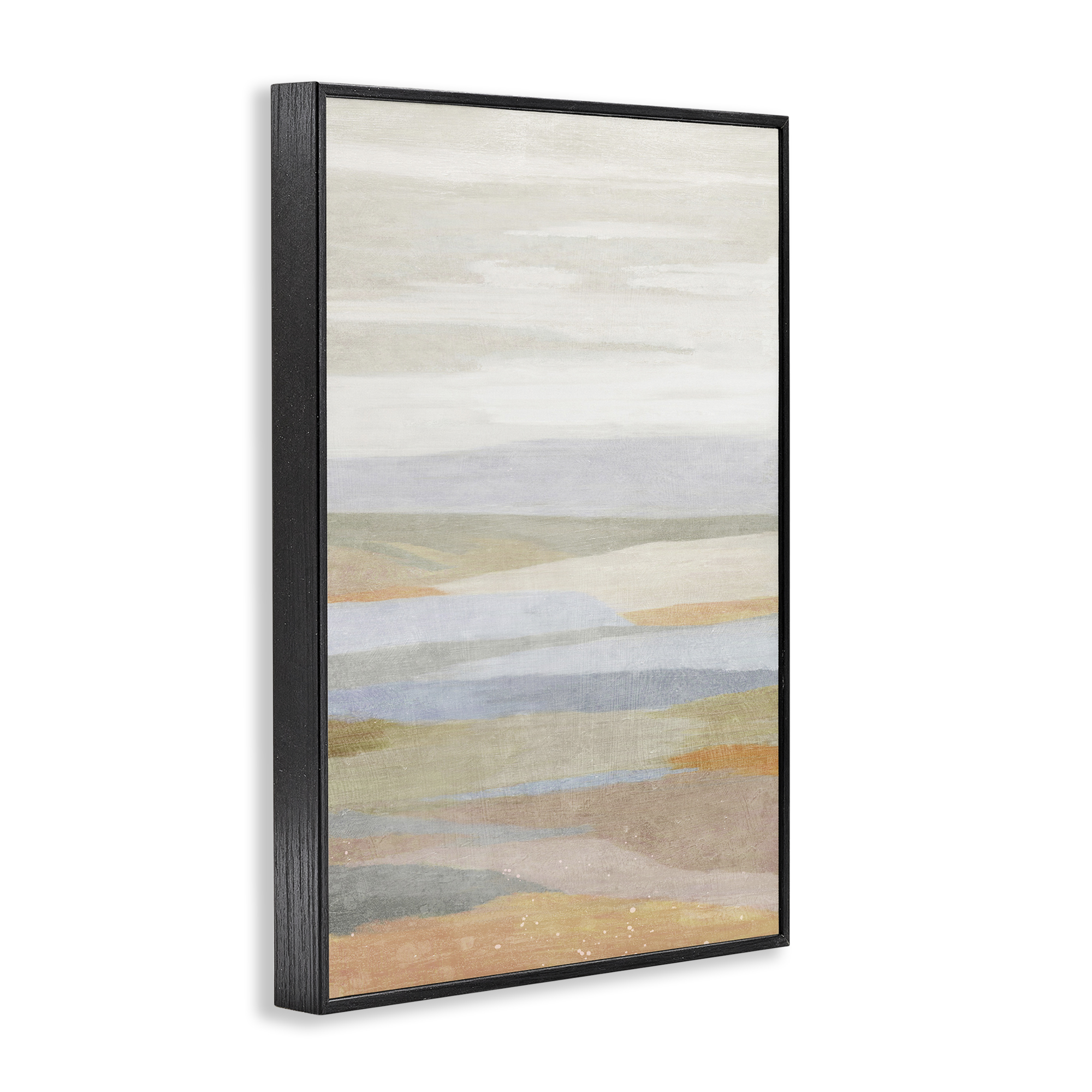 Stupell Industries Neutral Beach Dunes Coastal Painting Black Framed Art Print Wall Art, 16 x 24