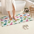 thumbnail image 4 of White Cartoon Dinosaurs Trees Pattern Bathroom Rugs Mat,Non Slip Microfiber Bathroom Rug,Rubber Backing,Soft Bathroom Mats for Bathroom Floor,Tub and Shower,60x24in(150x60cm), 4 of 5