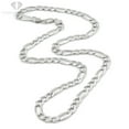 thumbnail image 2 of 925 Italian Sterling Silver 7.5mm Solid Figaro Diamond Cut Chain, FREE Microfiber Cloth, ITProLux Pave Link Mens Womens Necklace, Giorgio Bergamo, 2 of 7