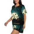 thumbnail image 2 of Kdxio Happy Halloween 8 Print Pajamas Sets for Women Short-Sleeved Pjs with Lounge Shorts Two Piece Sleepwear S-4XL, 2 of 8