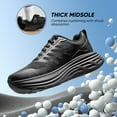 thumbnail image 2 of Burudani Running Shoes for Women Walking Sneakers Shoes Cushion Non-Slip Breathable ALL BLACK Size 7.5, 2 of 7