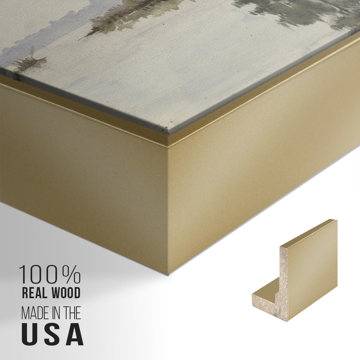 Vintage Landscape-XL By Wexford Home Framed in Gold Wood Gallery Wrapped Canvas 27 in. x 41 in.