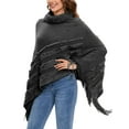 thumbnail image 3 of LELINTA Womens Autumn Winter Knitting Batwing Poncho Knit Top Sweater Coat Winter Cape Outwear Fashion Oversized Loose Baggy Pullover Jumper, One Size, 3 Colors, 3 of 7