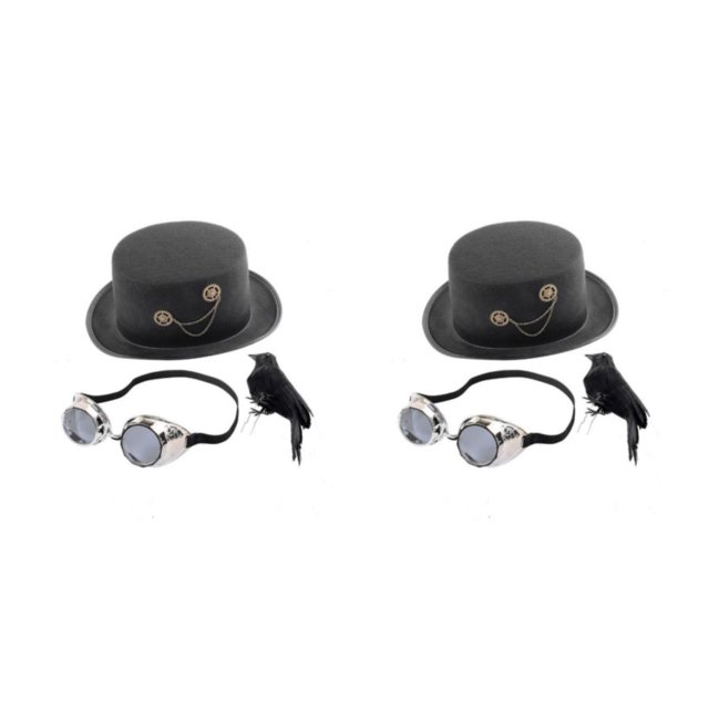 Sombrero de copa victoriano Steampunk Inteprter con gafas Tipo 1 2piezas