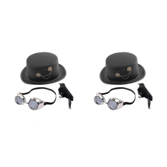 Sombrero de copa victoriano Steampunk Inteprter con gafas Tipo 1 2piezas
