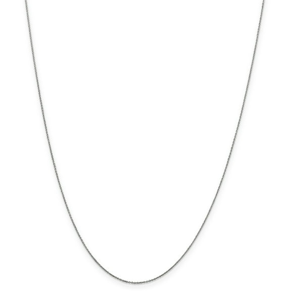 Finest Gold 0.6 mm x 16 in. 14K White Gold Solid Diamond-Cut Cable Chain
