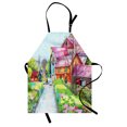 thumbnail image 1 of Fine Art Apron, Unusual Rural Village with Wooden Houses Bushes Impressionism Modern Art Landscape, Unisex Kitchen Bib with Adjustable Neck for Cooking Gardening, Adult Size, Multicolor, by Ambesonne, 1 of 4