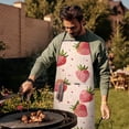 thumbnail image 4 of Strawberry Plants Fruit Heart Beige Pattern Apron-Garden Aprons for Women with Pockets-Cotton Linen Waterproof Kitchen Cooking Gardening Aprons Adjustable for Kitchen,Cooking,BBQ and Salon 33x27 Inch, 4 of 7