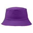thumbnail image 2 of Migroa Cotton Bucket Hat for Women, Green Sun Hat for Beach Travel Summer, Adjustable Chin Strap, Upf 50+ Purple1 S, 2 of 3