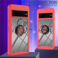thumbnail image 5 of SaniMore Case for Google Pixel 7 6.3" 2022 Release, Rugged PC Backplane Shockproof TPU Bumper 360° Rotatng Ring/Kickstand Anti-drop Heavy Duty Protective Case For Google Pixel 7, Red, 5 of 5