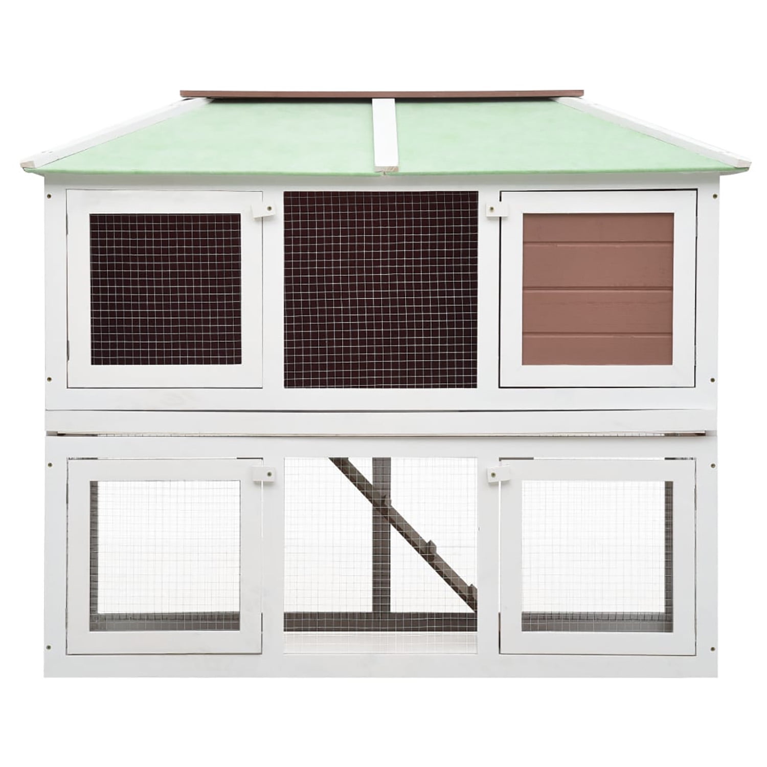Pefilos 51" Outdoor Rabbit Hutch, Wooden Bunny House Double Floor Small Animal Pet Cage, Brown Pefilos 51" Outdoor Rabbit Hutch, Wooden Bunny House Double Floor Small Animal Pet Cage, Brown