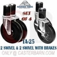 thumbnail image 2 of Advance Tabco TA-25 Casters, 5" Swivel, Rubber Wheels, Set of 4 - 2 w/ Brakes, 2 of 10