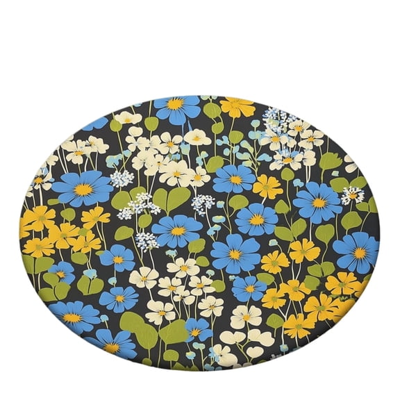 XINGAG Retro Floral Round Table Cloth,Easy Care Washable Fabric Table Cover,Versatile Tablecloth For Round Table Daily Dining Festival Party Home Indoor Decoration